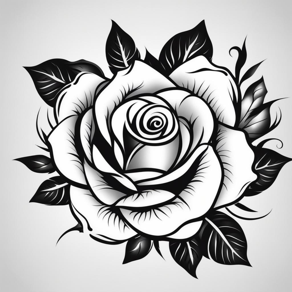 Tattoo rose shoulder, Elegant rose tattoos designed for the shoulder.  color, tattoo patterns, white clean background