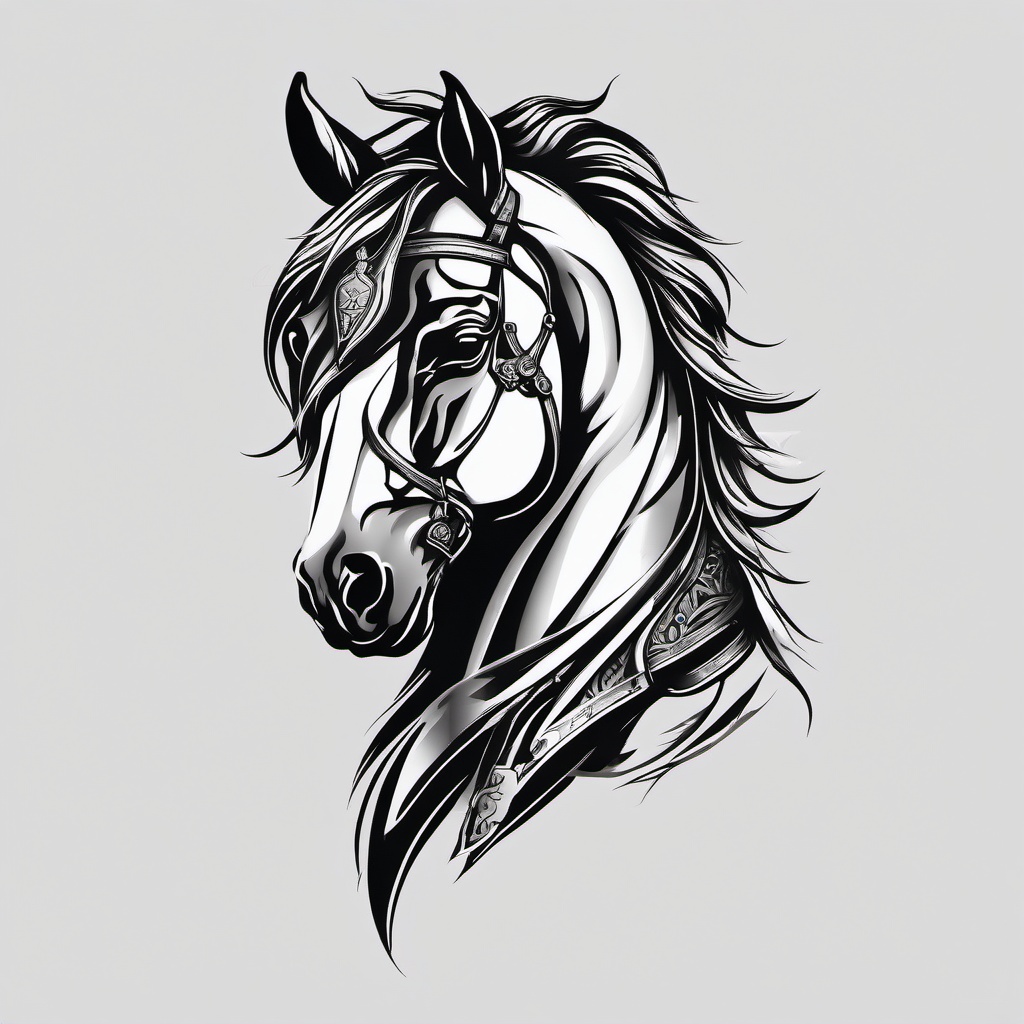 spartan horse tattoo  simple tattoo,minimalist,white background