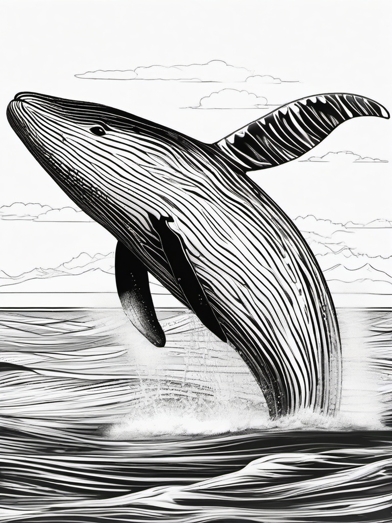 Whale Coloring Pages - Largest Mammal in the Ocean  black outline printable coloring page