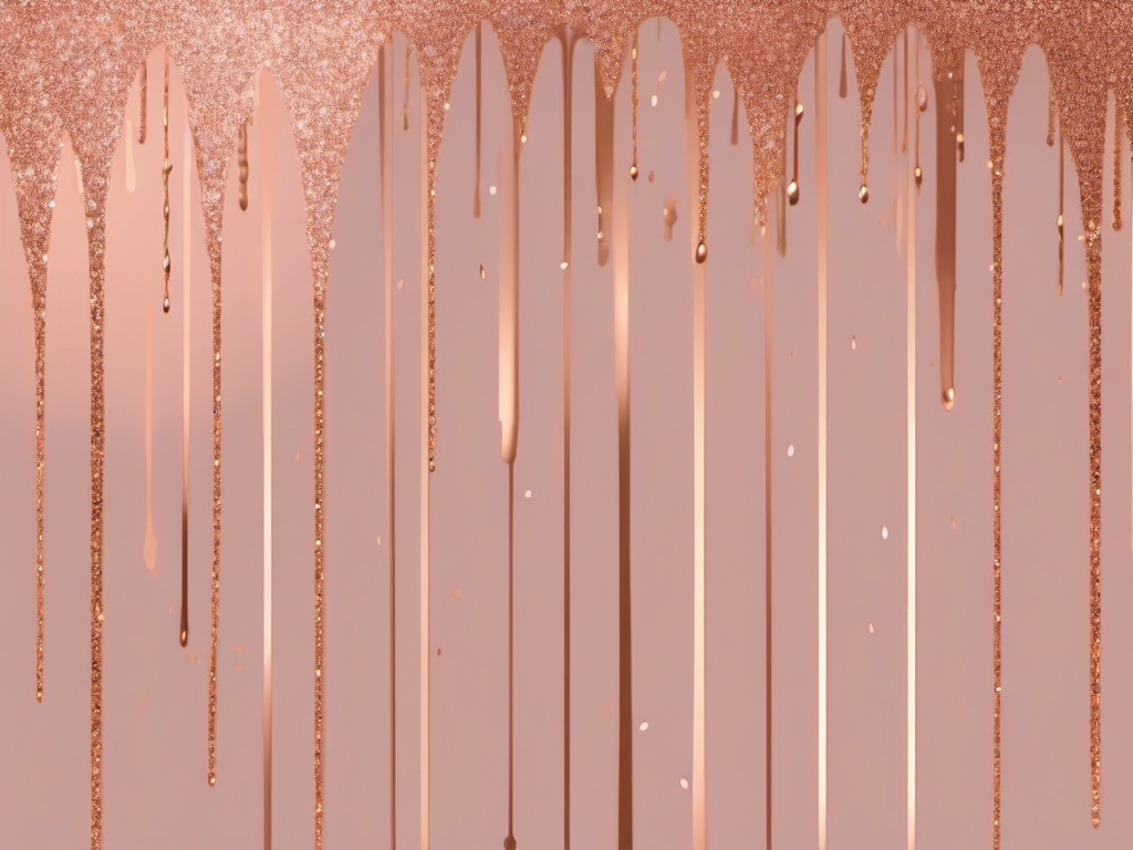 Rose Gold Glitter Drip Background  