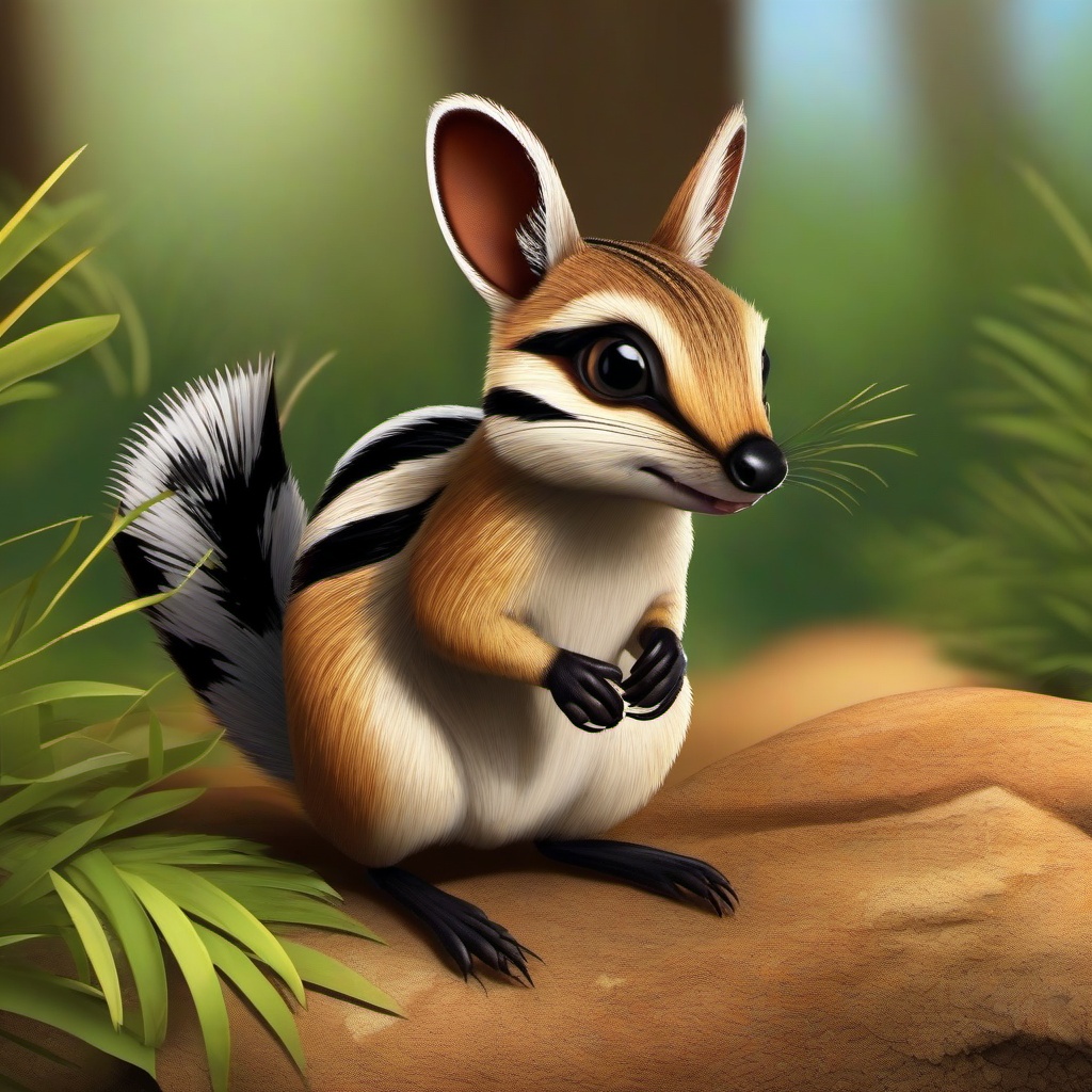 Numbat cartoon - small, termite-eating animal from Australia  