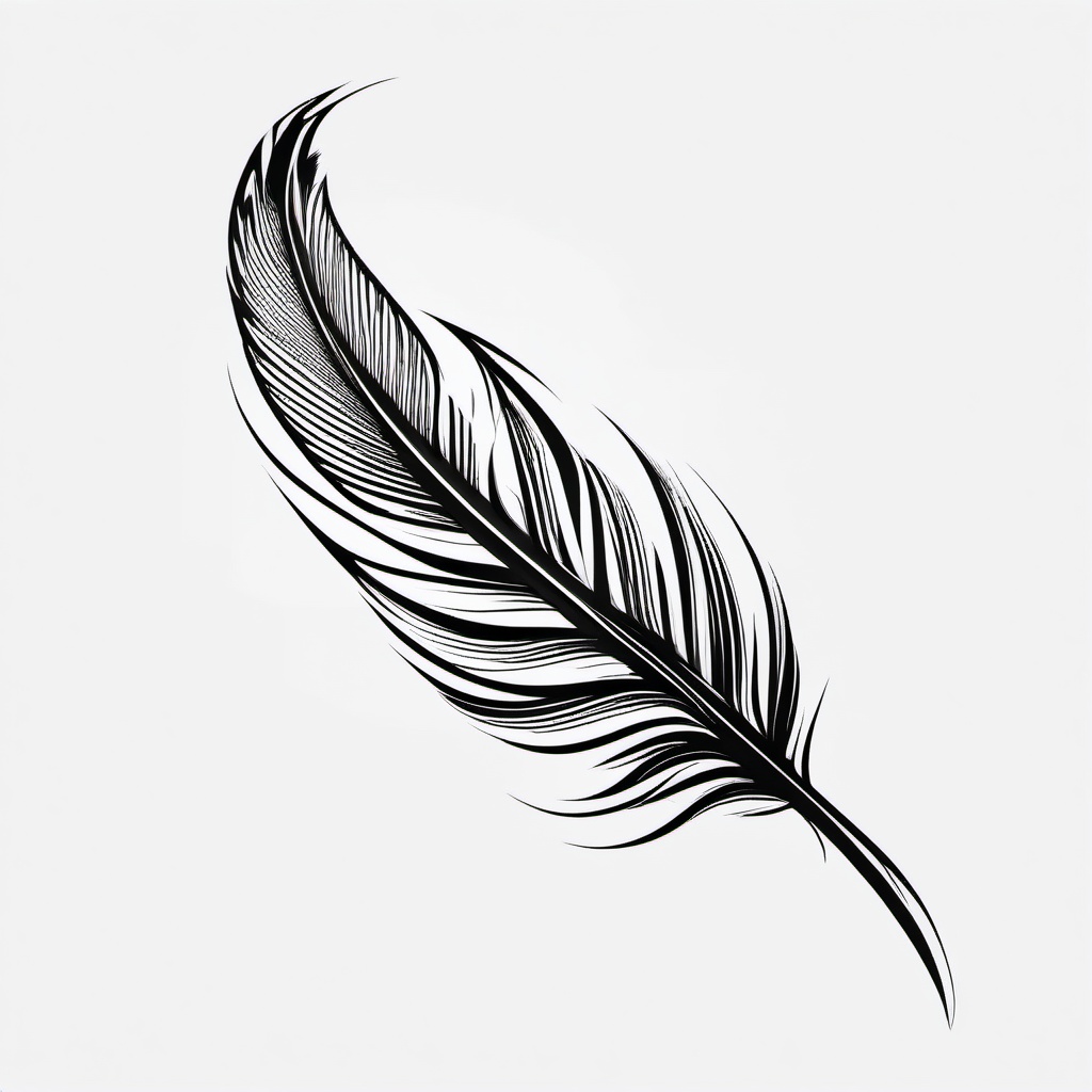 Armband Feather Tattoo - Feather design as an armband.  simple vector tattoo,minimalist,white background