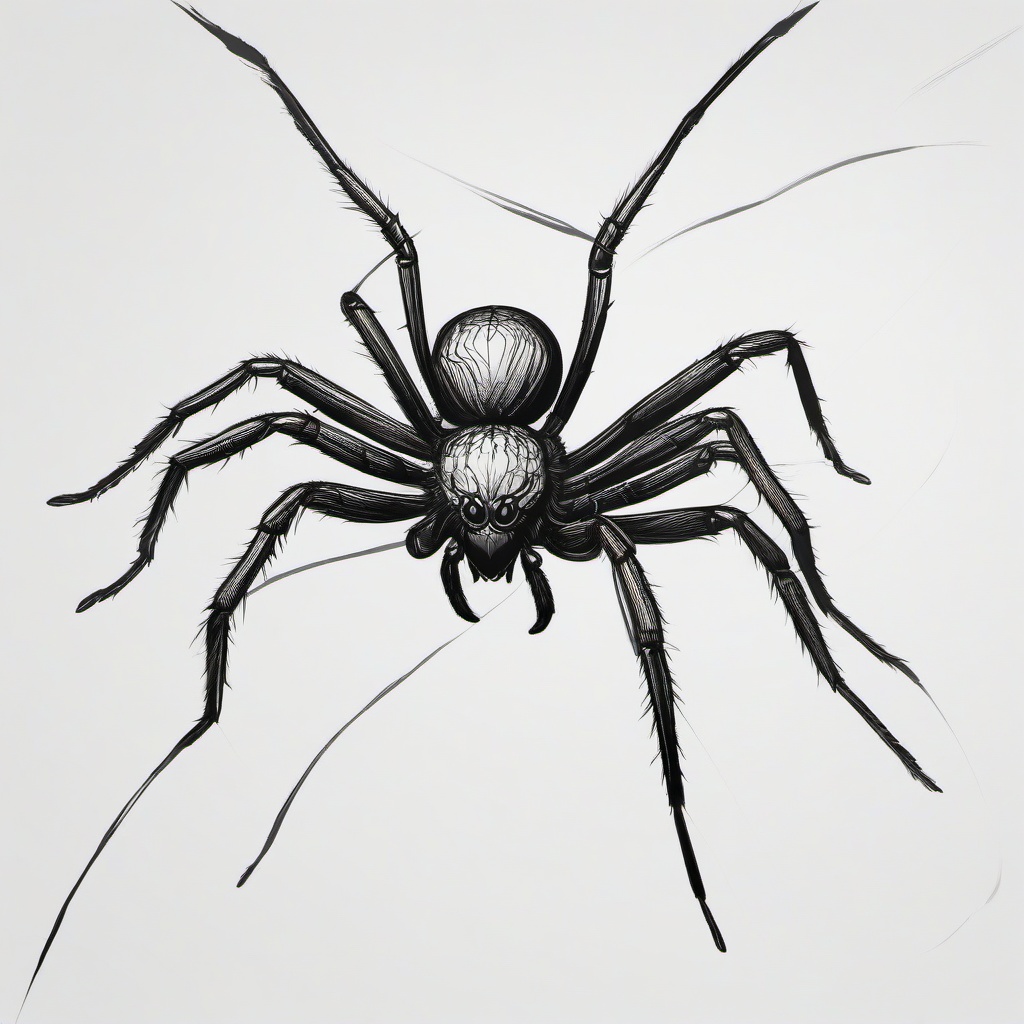 a drawing of a spider  minimal rough scribbles,doodles,black and white