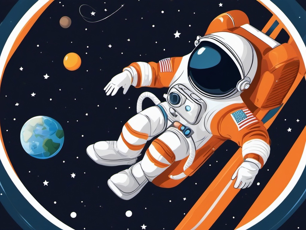 Astronaut clipart - astronaut in zero gravity  clipart