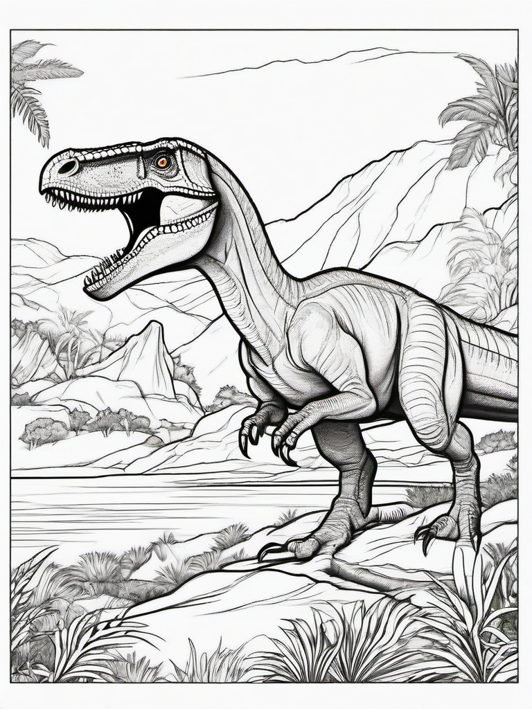 Dinosaur Coloring Pages - Deinonychus Attacking  simple coloring pages