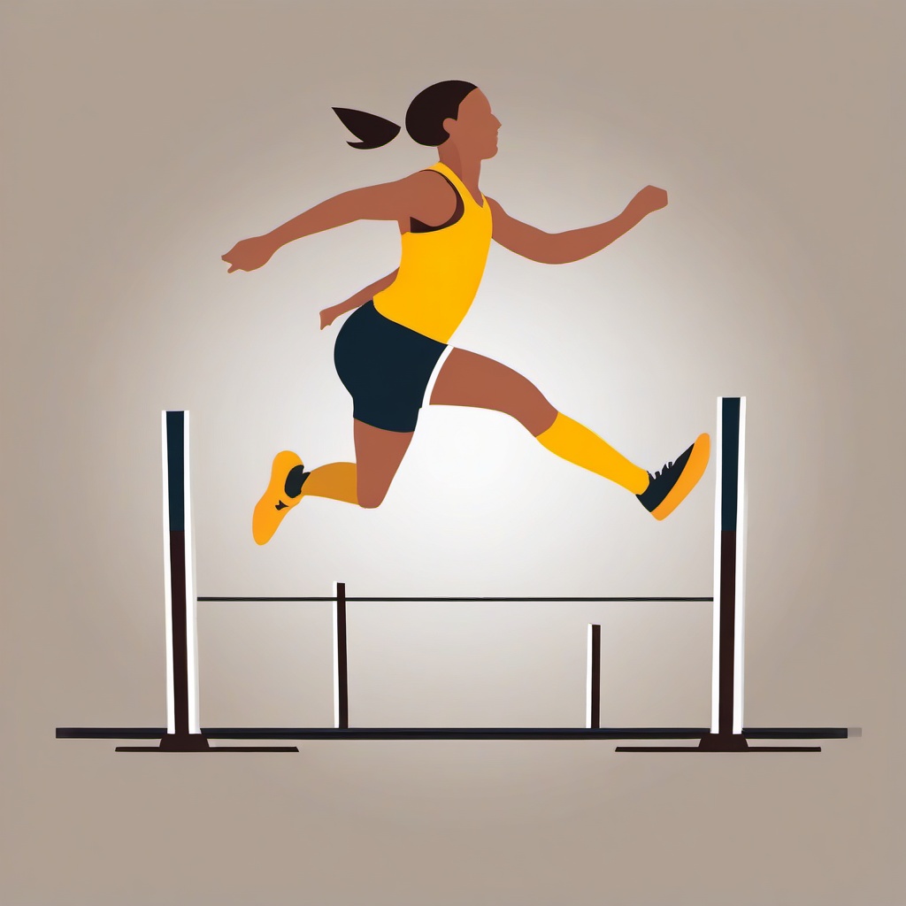 Runner clipart - runner jumping hurdles on a track  color,minimalist,vector clipart