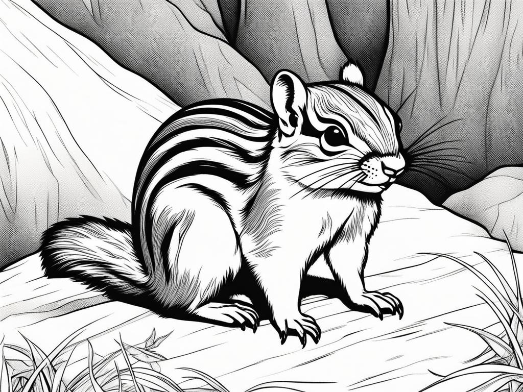 eastern chipmunks cute animals coloring page 