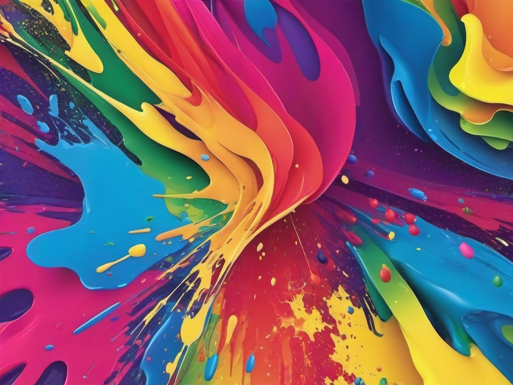 Rainbow Splatter Background  