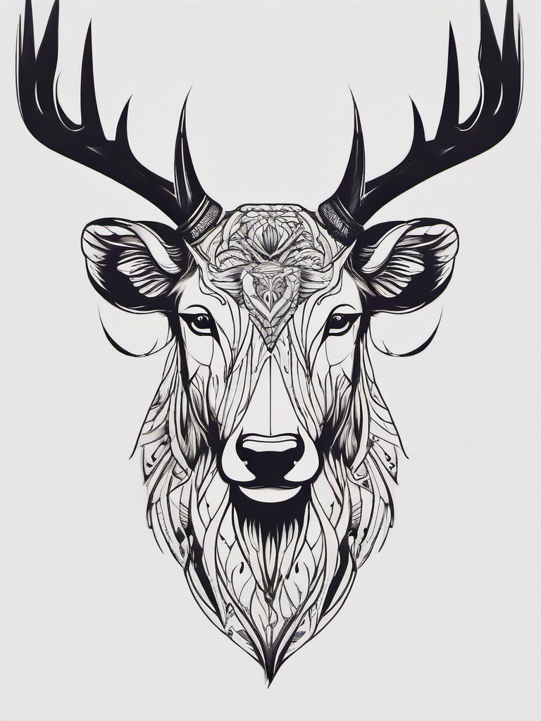 cool hunting tattoos for guys  simple color tattoo,minimal,white background