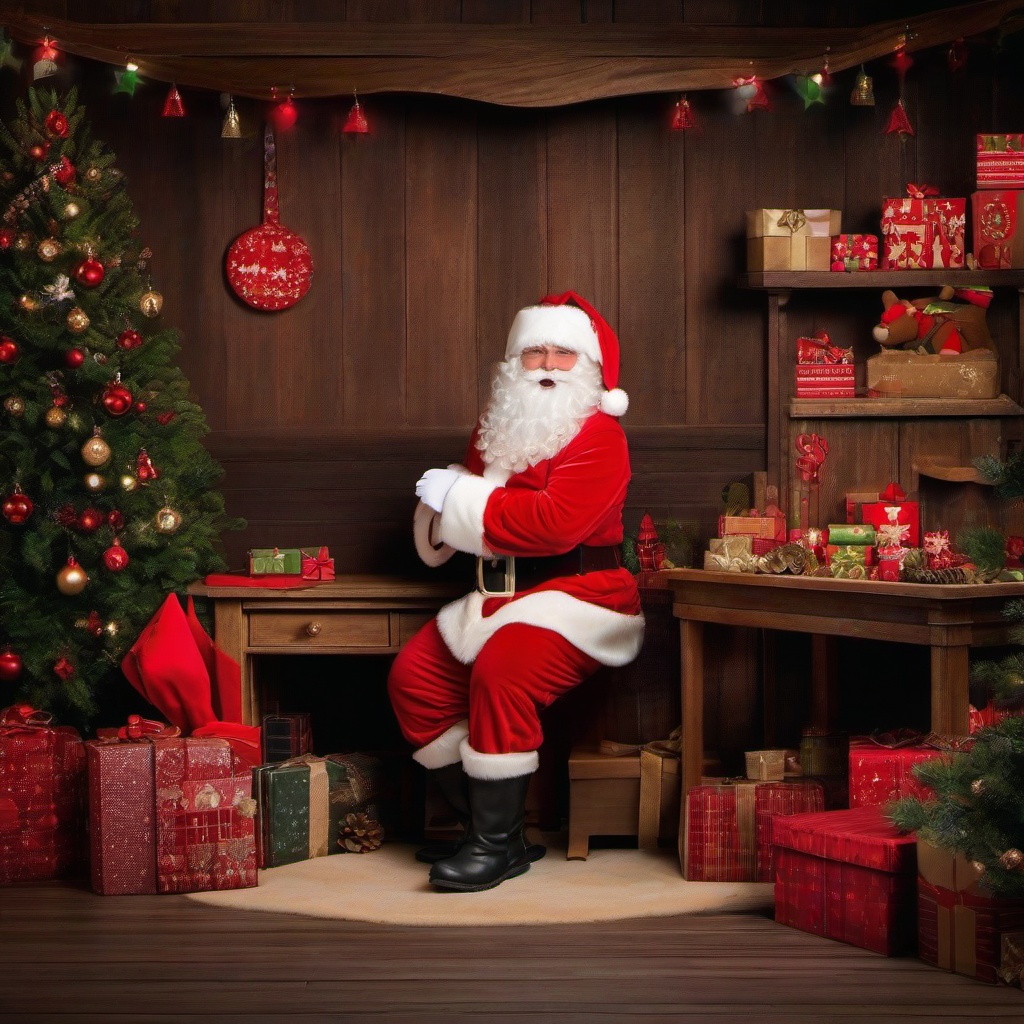 Christmas Background Wallpaper - santa's workshop photo backdrop  