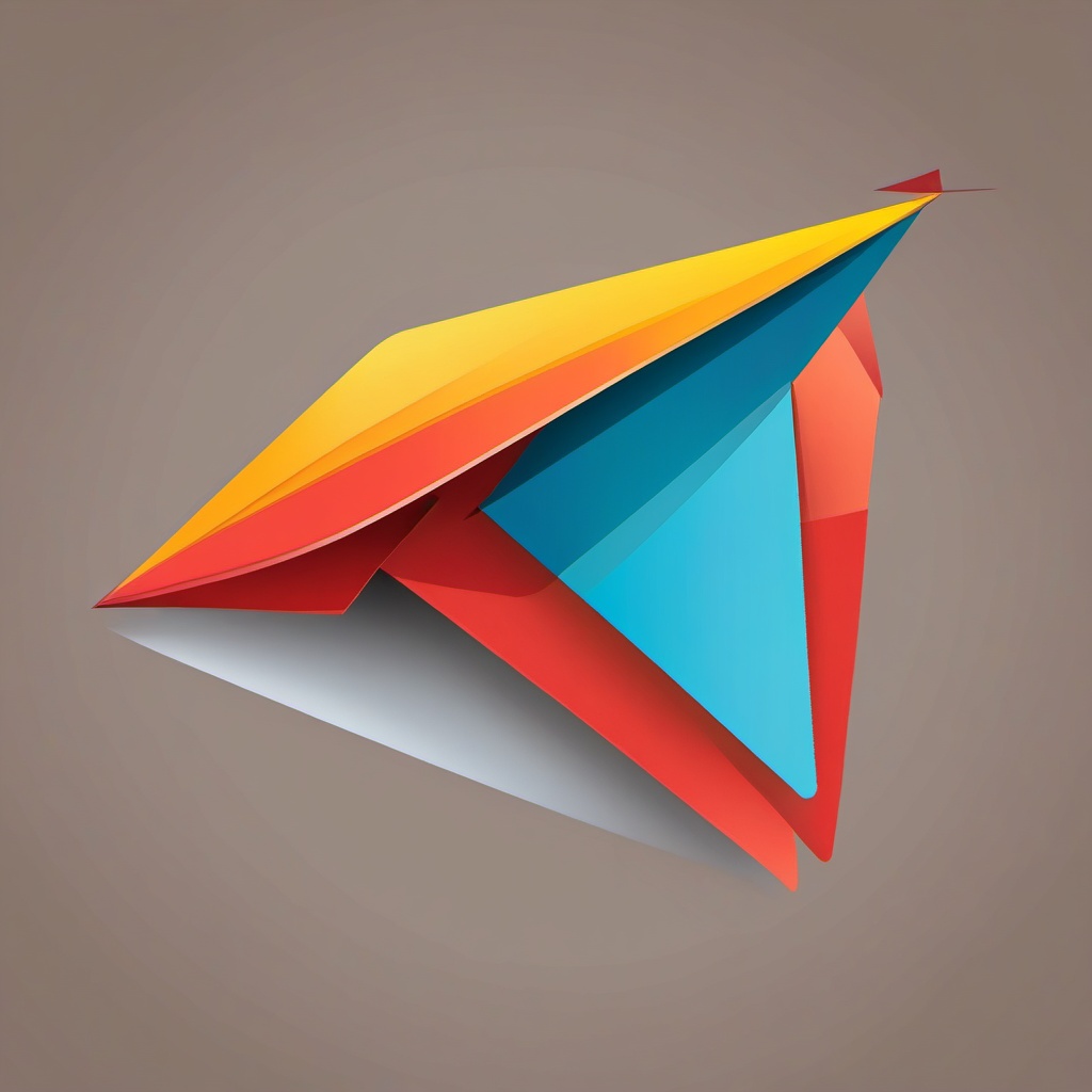 Paper plane clipart - Paper plane for sending messages and emails,  color clipart, vector art