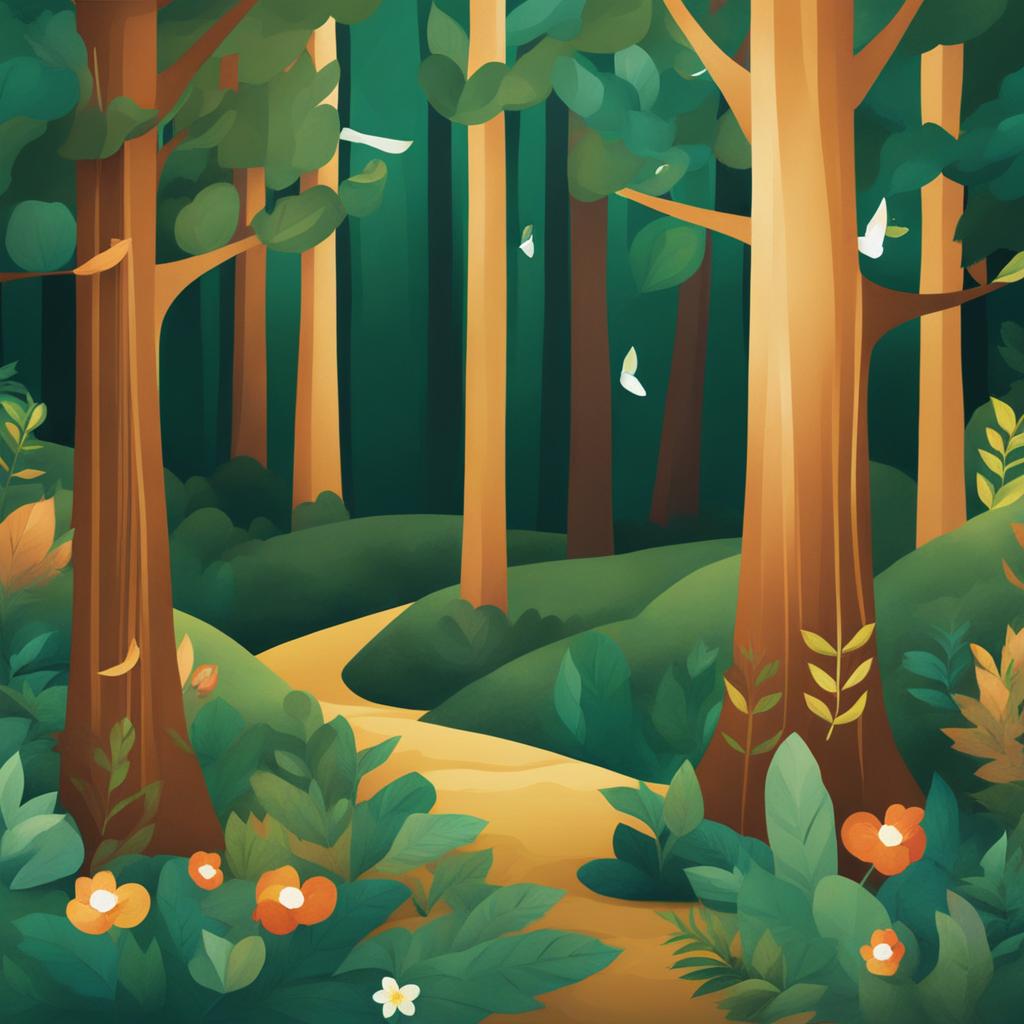 music clipart: playing enchanting melodies in a forest grove. 