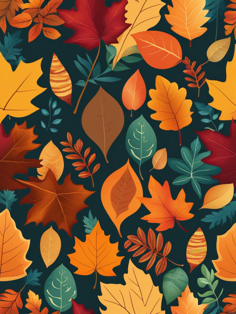 fall leaves clipart,creating a vibrant carpet in an autumn forest 