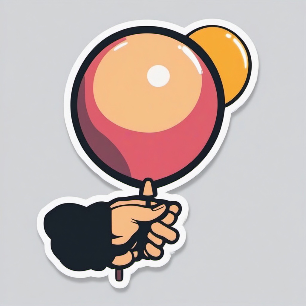 Balloon in Hand Sticker - Hand holding a single balloon, ,vector color sticker art,minimal