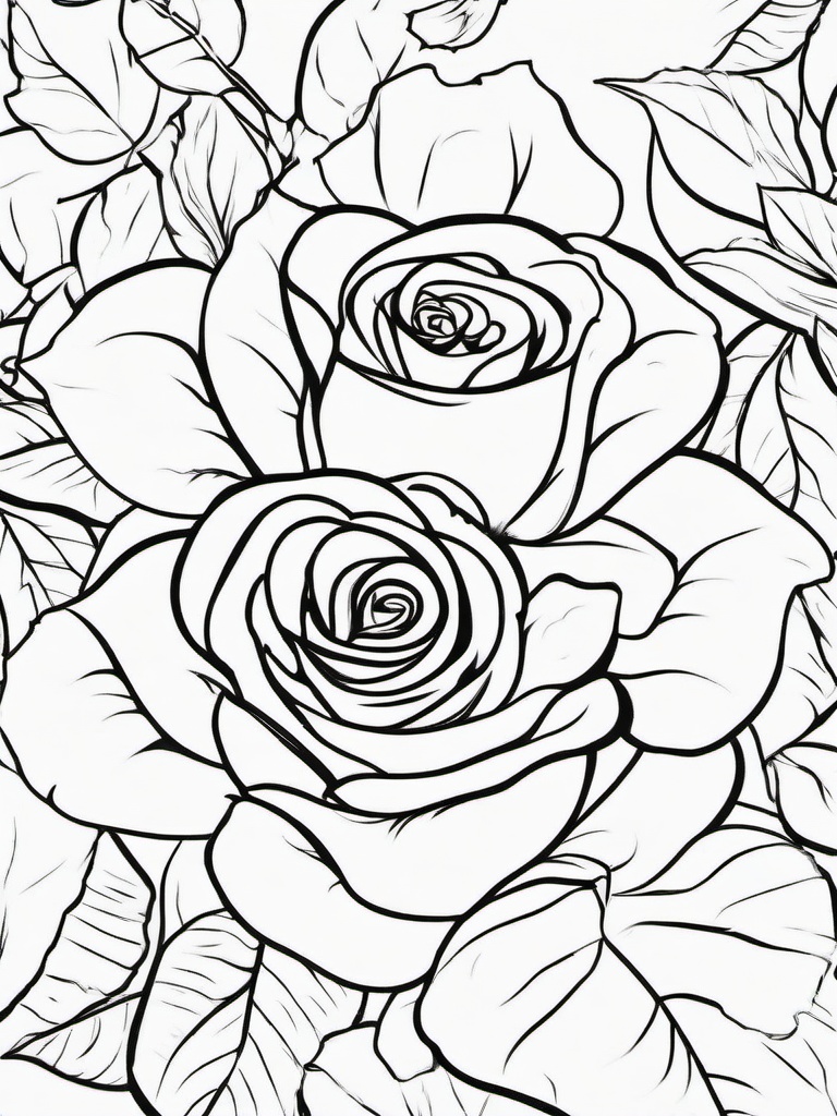 Rose Coloring Pages - Rose petals falling gently in the breeze  simple coloring pages