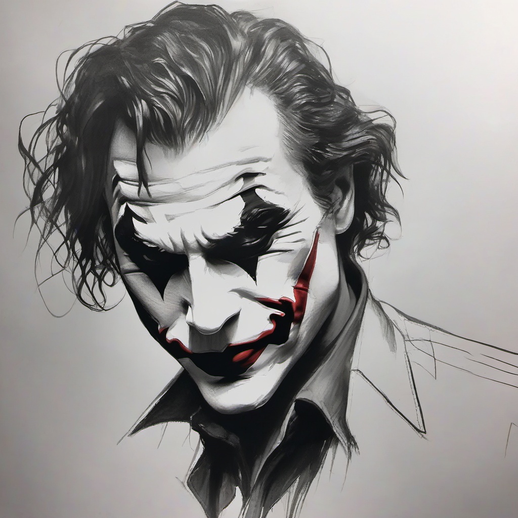 pencil sketch of joker  minimal rough sketch scribbles,doodles,black and white