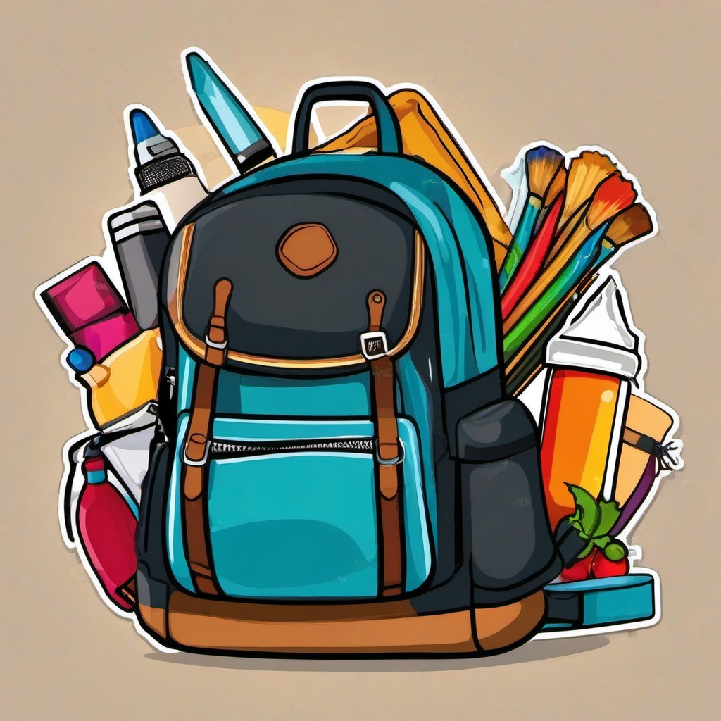 Backpack clipart - backpack with an artistic flair  clipart