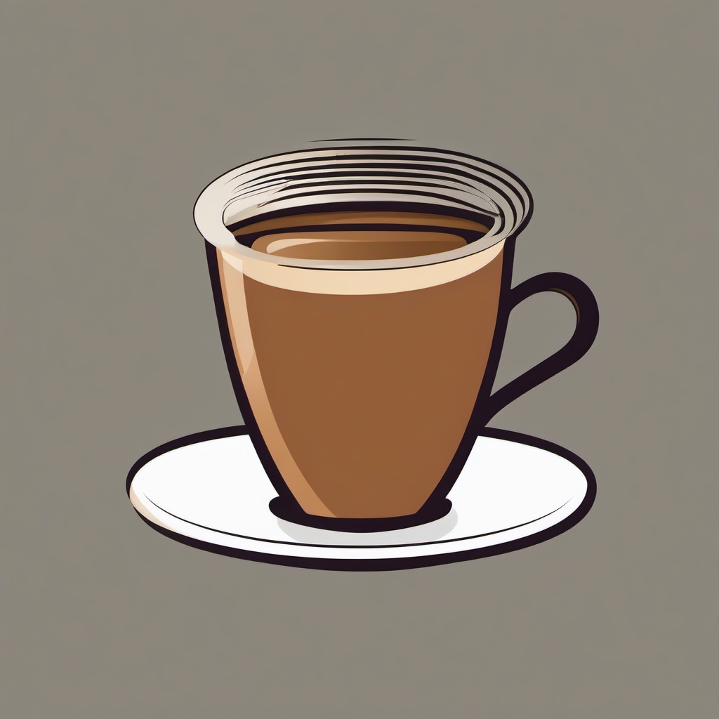 Coffee Cup clipart - coffee cup with a steaming lid  color,minimalist,vector clipart