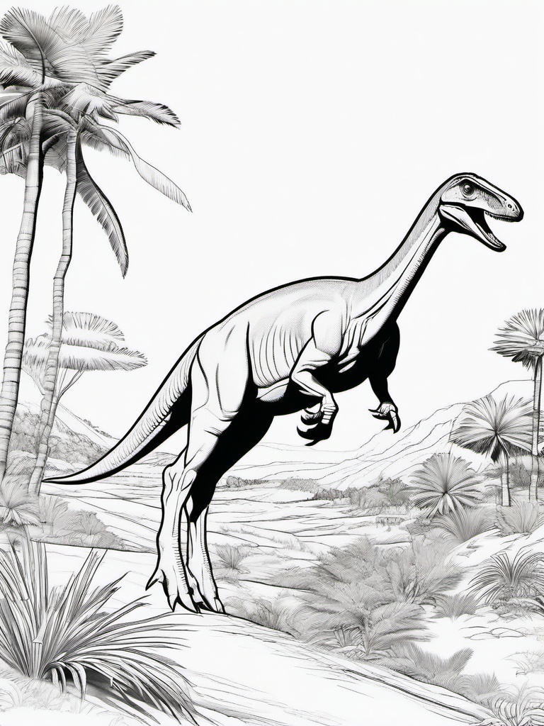 Dinosaur Coloring Pages - Gallimimus Running  simple coloring pages