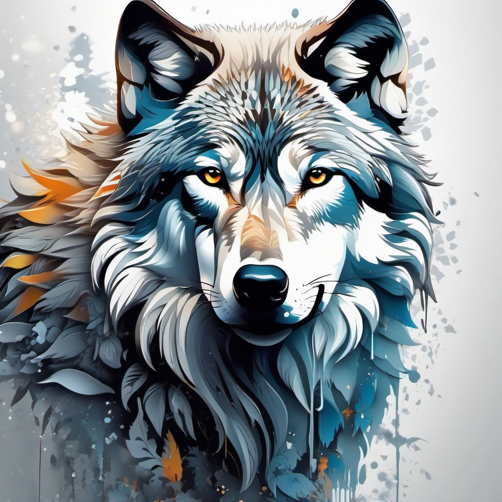 Wolf Wallpaper - Majestic Wolf in the Arctic Wilderness  wallpaper style, intricate details, patterns, splash art, light colors