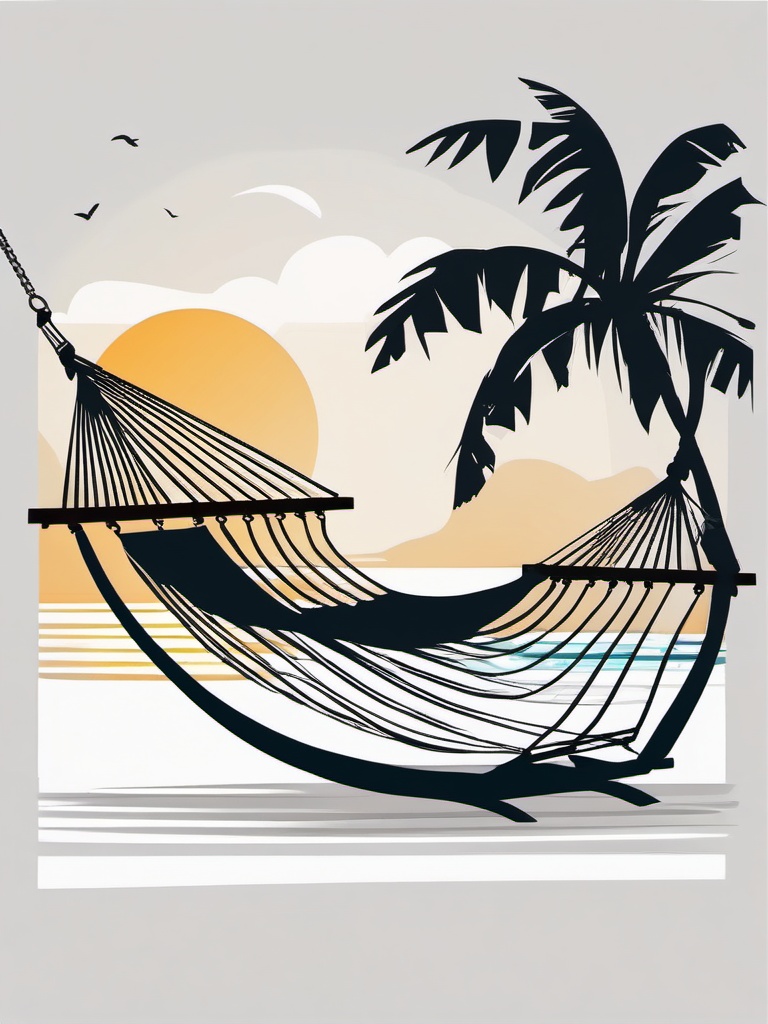 Summer Hammock Relaxation clipart - Relaxing in a hammock, ,vector color clipart,minimal