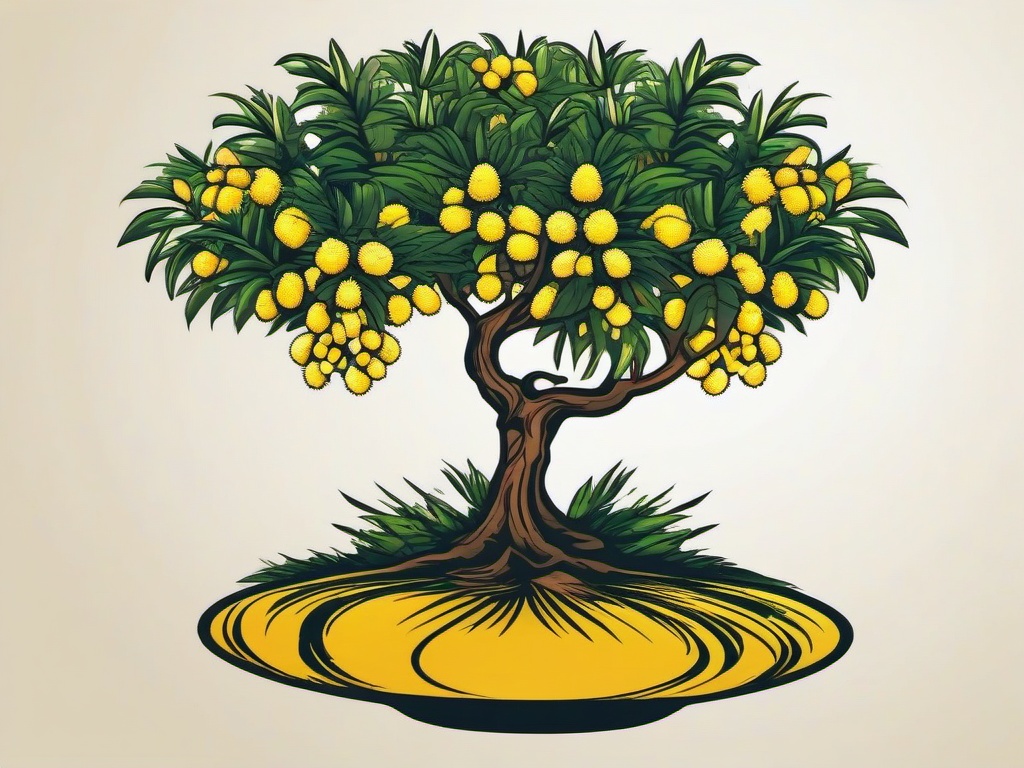 mimosa tree tattoo  simple vector color tattoo