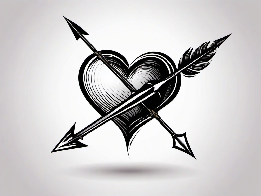 heart with an arrow tattoo  vector tattoo design