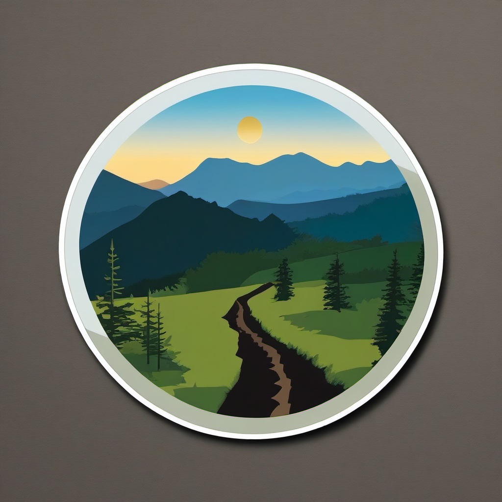 Appalachian Trail sticker- Long-distance hiking trail along the Appalachian Mountains, , sticker vector art, minimalist design