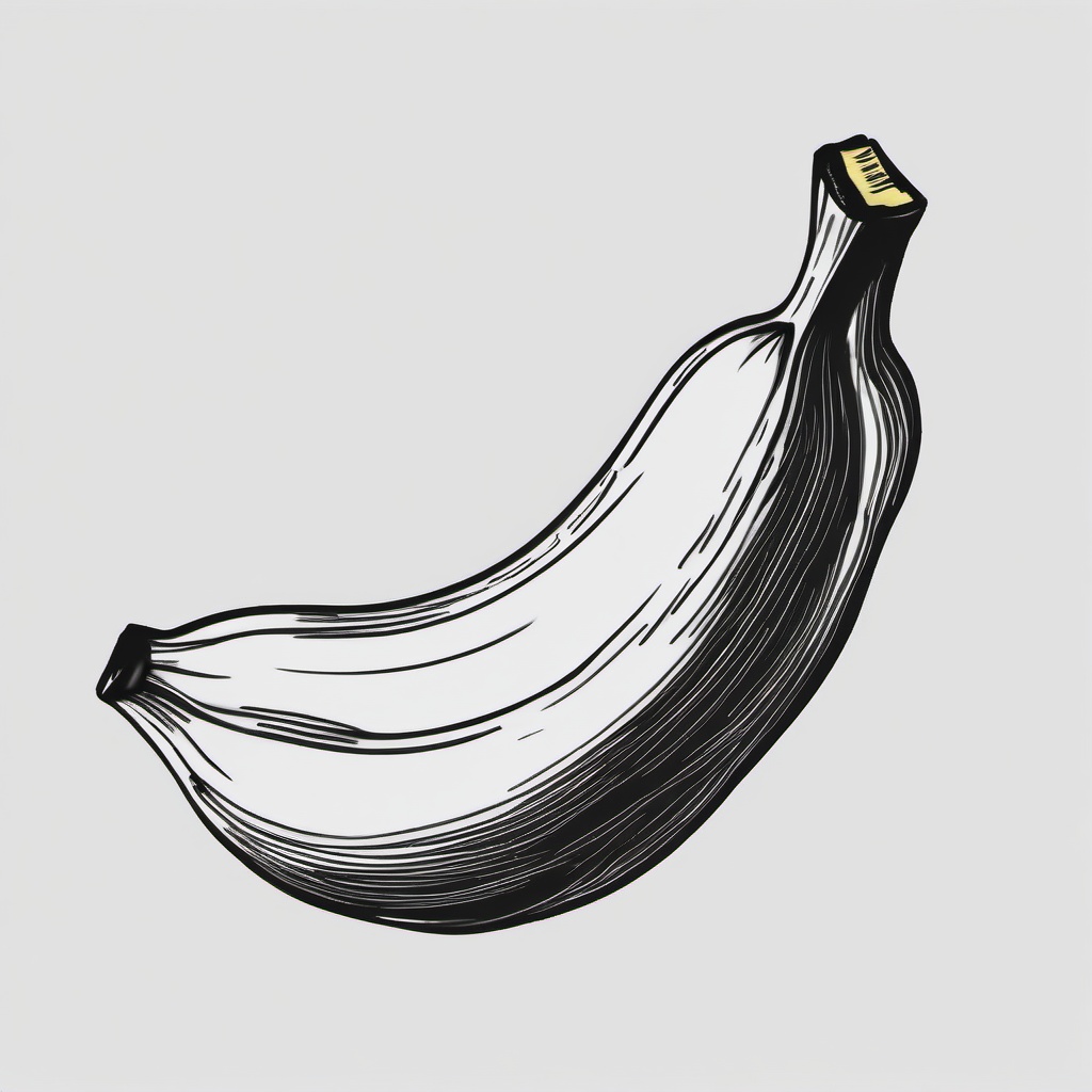 sketch of a banana  minimal rough sketch scribbles,doodles,black and white