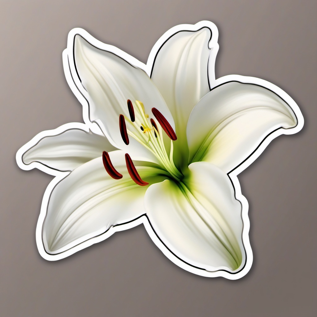 Lily Sticker - Experience the purity and grace of a delicate lily with this enchanting sticker, , sticker vector art, minimalist design