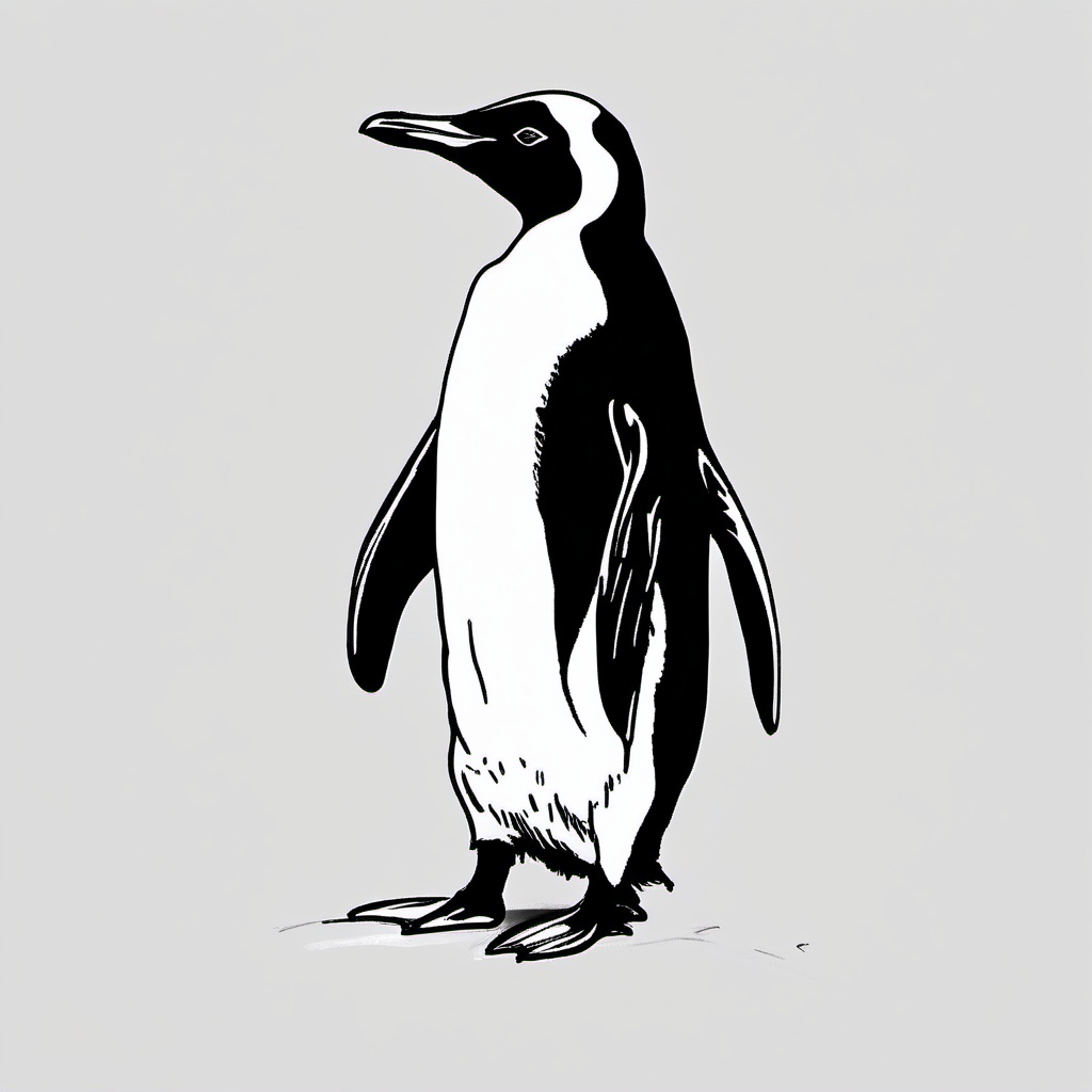 sketch of a penguin  minimal rough sketch scribbles,doodles,black and white