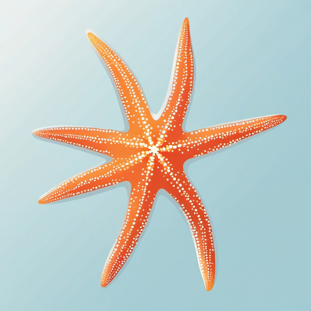 Starfish Clipart - A starfish in the clear waters.  color clipart, minimalist, vector art, 