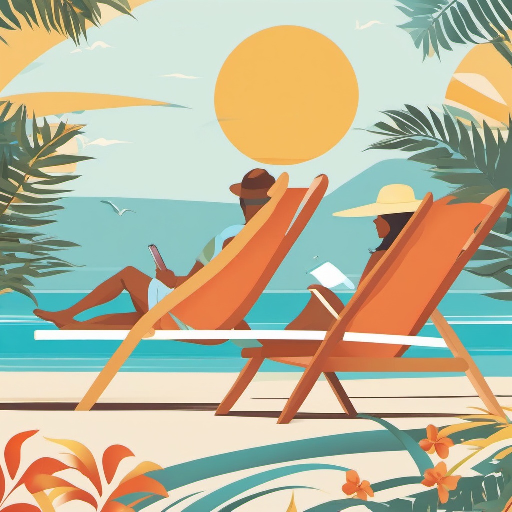 Beach Bum clipart - Laid-back beachgoer enjoying the sun, ,vector color clipart,minimal