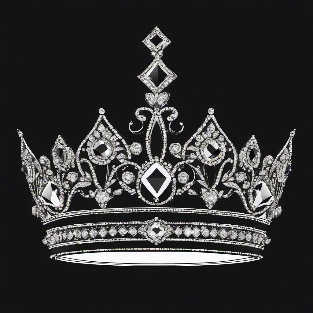 drawing of a crown with diamonds  minimal rough sketch scribbles,doodles,black and white