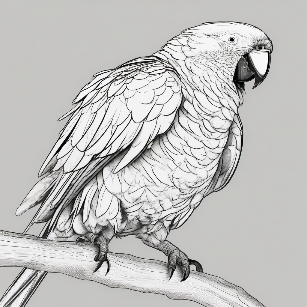 line drawing of parrot  minimal rough sketch scribbles,doodles,black and white