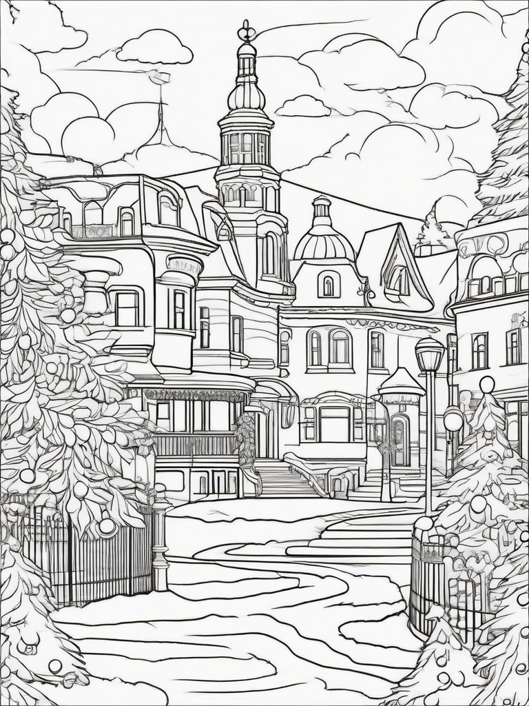 Christmas Coloring Pages Cute  outling,coloring pages,black and whit