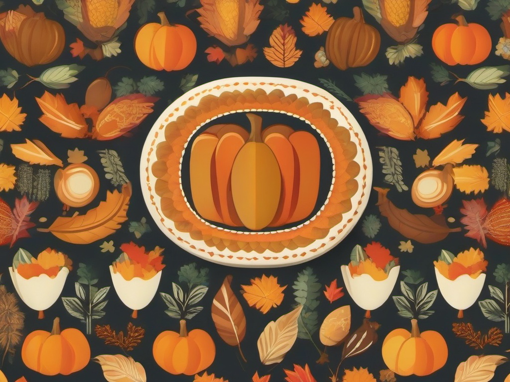 Thanksgiving Wallpaper-A retro-inspired Thanksgiving design, with vintage patterns and nostalgic colors.  aesthetic background wallpaper