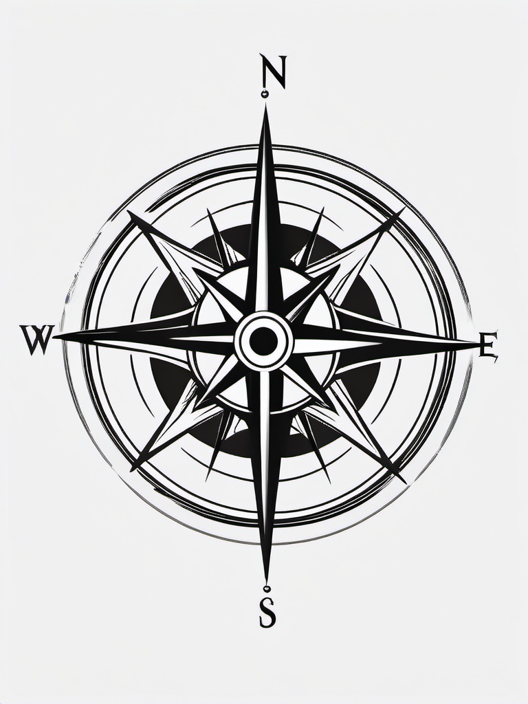 Compass Tattoo Traditional - Traditional style compass tattoo.  simple vector tattoo,minimalist,white background