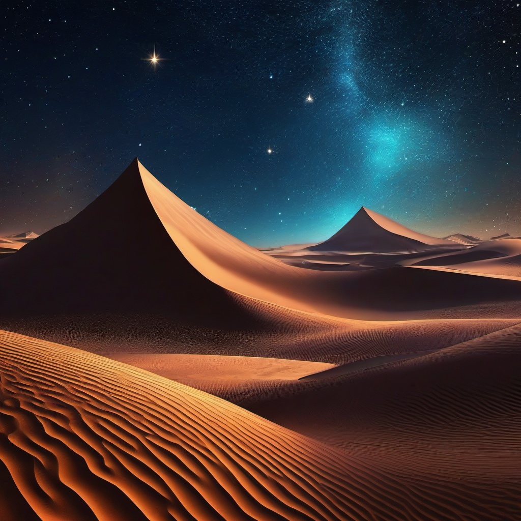 Sky Wallpaper - Starry Night Sky Over the Digital Desert, Cyber Celestial Beauty  intricate patterns, splash art, wallpaper art