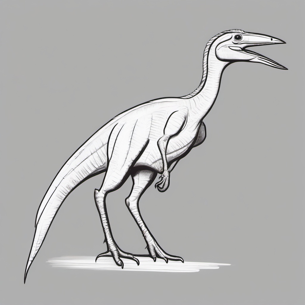 drawing of a Hesperornis dinosaur  minimal rough sketch scribbles,doodles,black and white