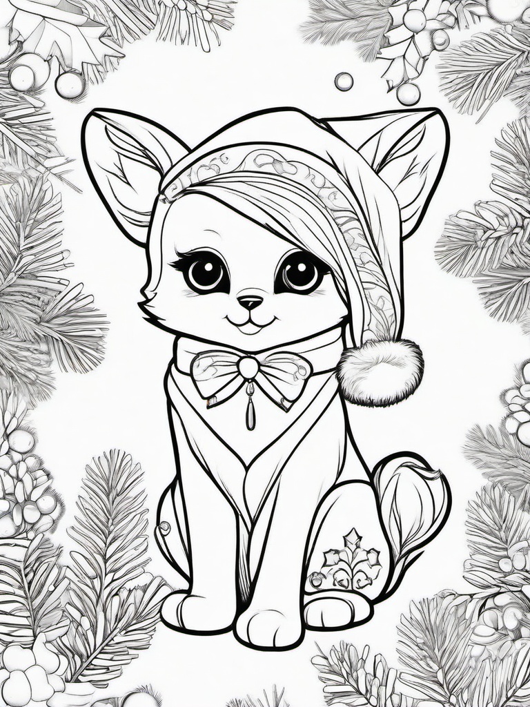 Cute Coloring Pages For Christmas  outling,coloring pages,black and whit