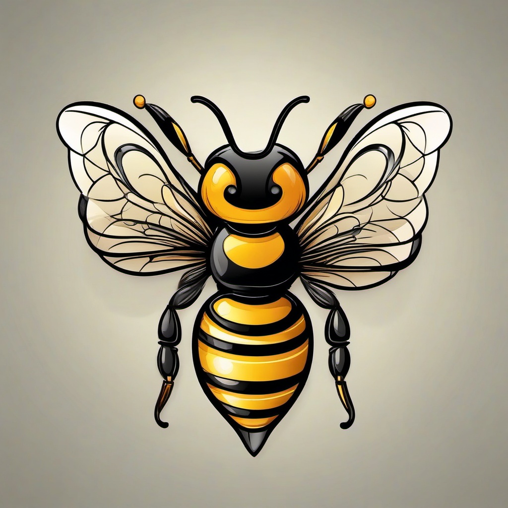 cartoon bee tattoos  vector tattoo design