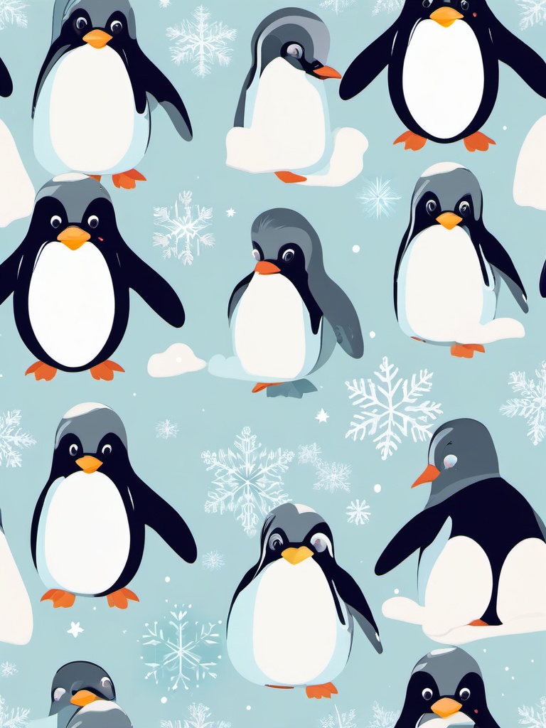 Cute Penguin in a Frozen Wonderland  clipart, simple