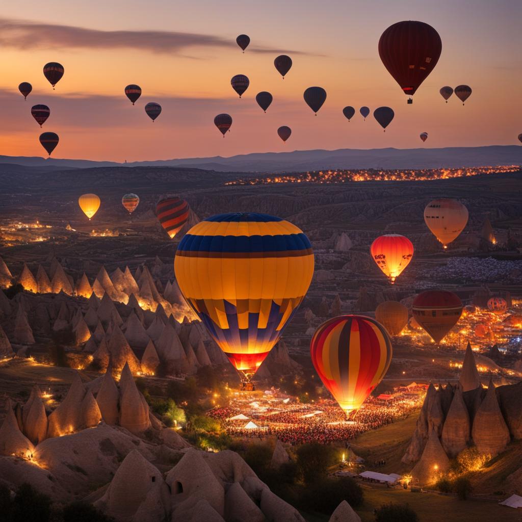 cappadocia, turkey - attends a traditional turkish hot air balloon festival. 