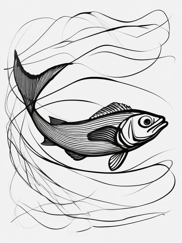 drawing of tilefish  minimal rough sketch scribbles,doodles,black and white