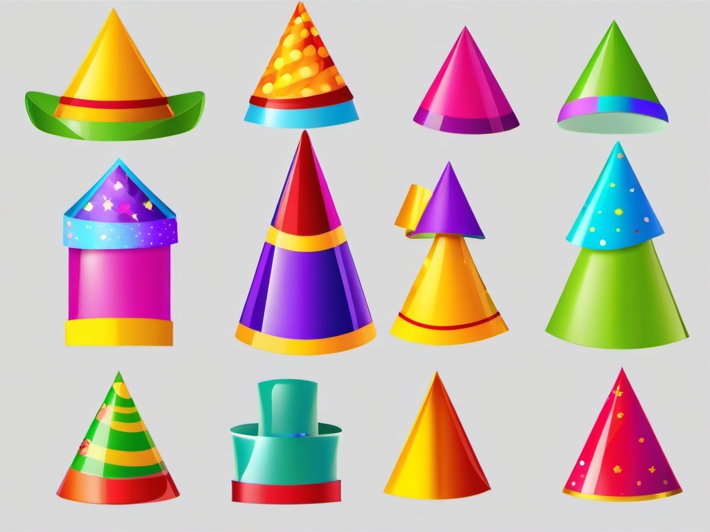 Birthday Party Hat clipart - Fun and colorful birthday party hat, ,vector color clipart,minimal