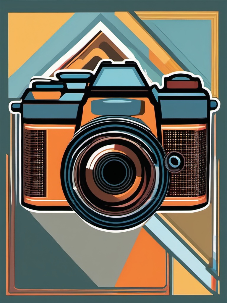 Clipart of a Camera - Camera symbolizing photography and images,  color vector clipart, minimal style