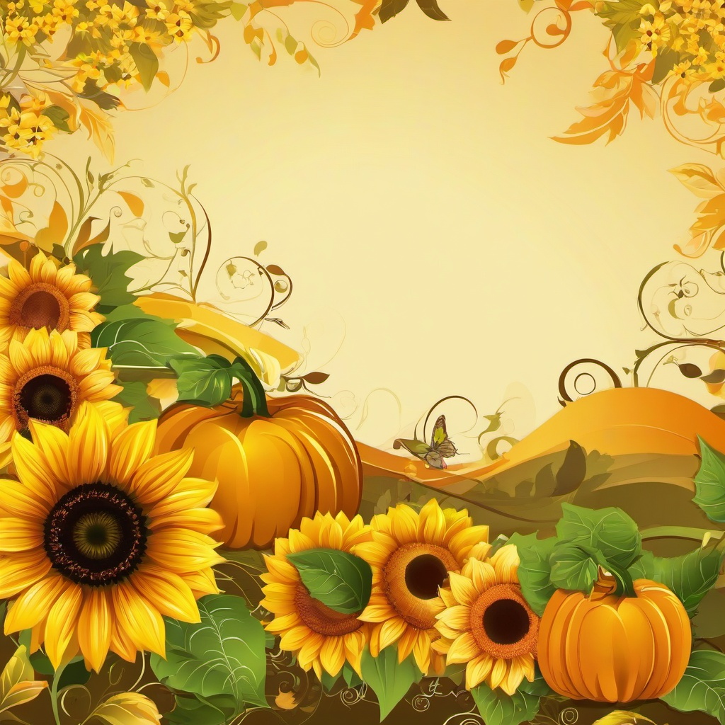 Sunflower Background Wallpaper - sunflower and pumpkin background  