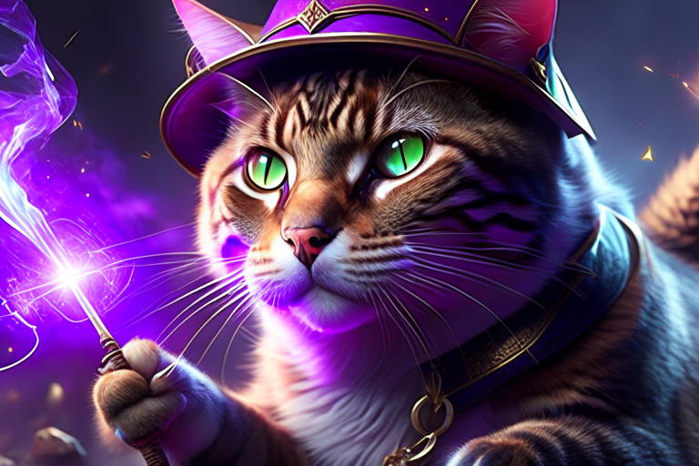 tabaxi sorcerer with cat-like reflexes, dodging attacks and casting spells with finesse. 