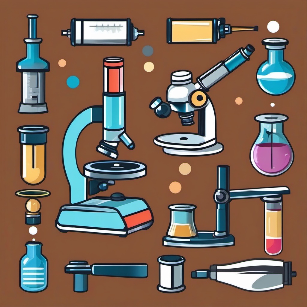 Microscope clipart - Scientific instrument for magnifying small objects, ,color clipart vector style